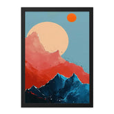 Abstract Mountain Wall Art, Sun Landscape Print, Modern Minimalist Home Decor, Colorful Geometric Art, Nature Inspired Artwork - Tawshia